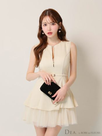 DEA.by ROBE de FLEURS/ディア】ジップデザイン ノースリーブ ベルト