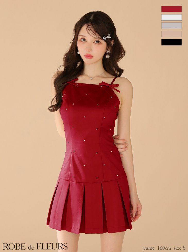 ROBE de FLEURS ドレス ミニ fm3798 リボン ROBE de FLEURS ドレス ミニ fm3798 リボン