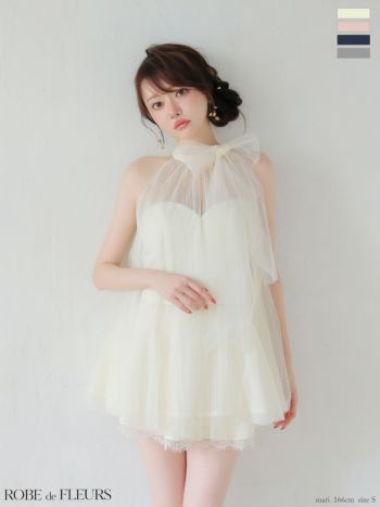 ROBEdeFLEURS/ローブドフルール】ホルターネック リボン ベルト