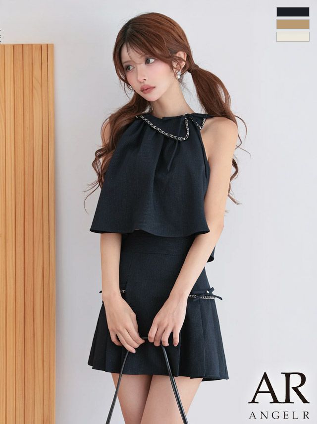 Angel R/エンジェルアール】ノースリーブ セットアップ 襟付き