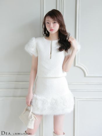 【DEA.by ROBE de FLEURS/ディア】ニットツイードロングドレス DEA.by ROBE de FLEURS/ディア】ニットツイードロングドレス