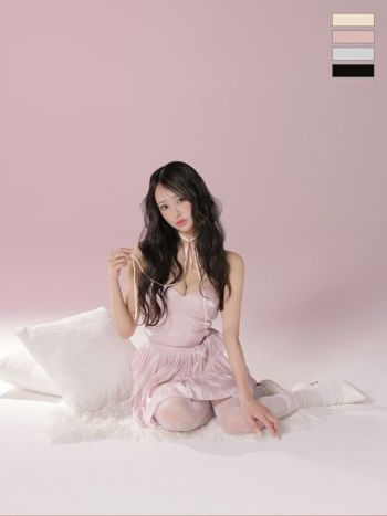 キャバドレス ROBEdeFLEURS ローブドフルール セットアップ オーガンジー チュール キャミソール ベアトップ ドーリー フレアミニドレス