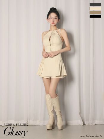 Glossy by ROBE de FLEURS/グロッシー】ホルターネック ジップデザイン