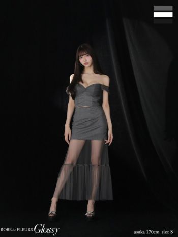 Glossy by ROBE de FLEURS/グロッシー】ベア リブ ジップデザイン