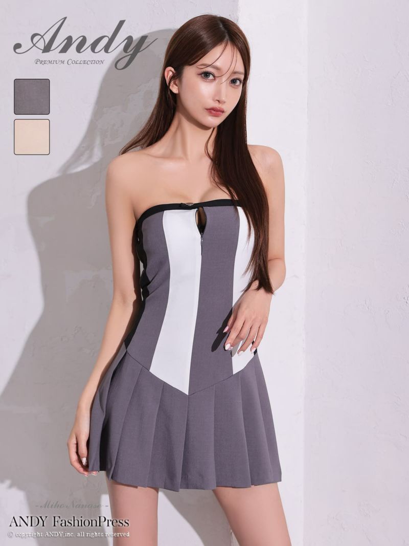 新品♡ミストレアス♡ナローストラップフィット&フレアミニドレス♡グレー tk-md258313_bkwh_1sl.jpg