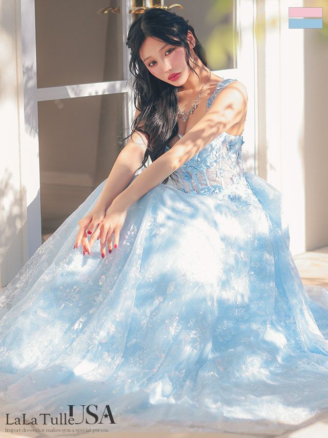 LaLaTulle USA/インポート】オープンバスト 3Dフラワー 刺繍 レース