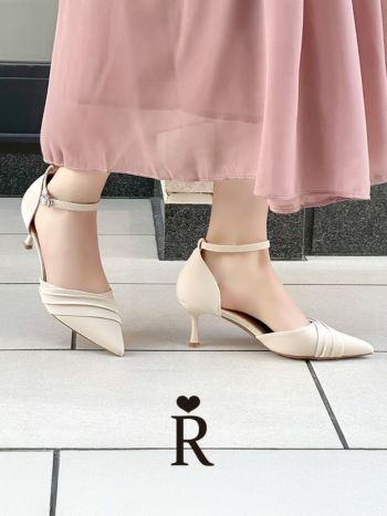 キャバヒール Rechercher ルシェルシェ ポインテッドトゥ セパレート アンクルストラップ付き パンプス