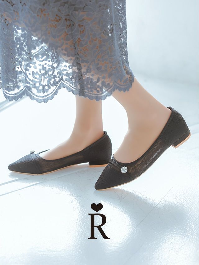 キャバヒール Rechercher ルシェルシェ ビジュー アーモンドトゥ サイドシアーデザイン パンプス