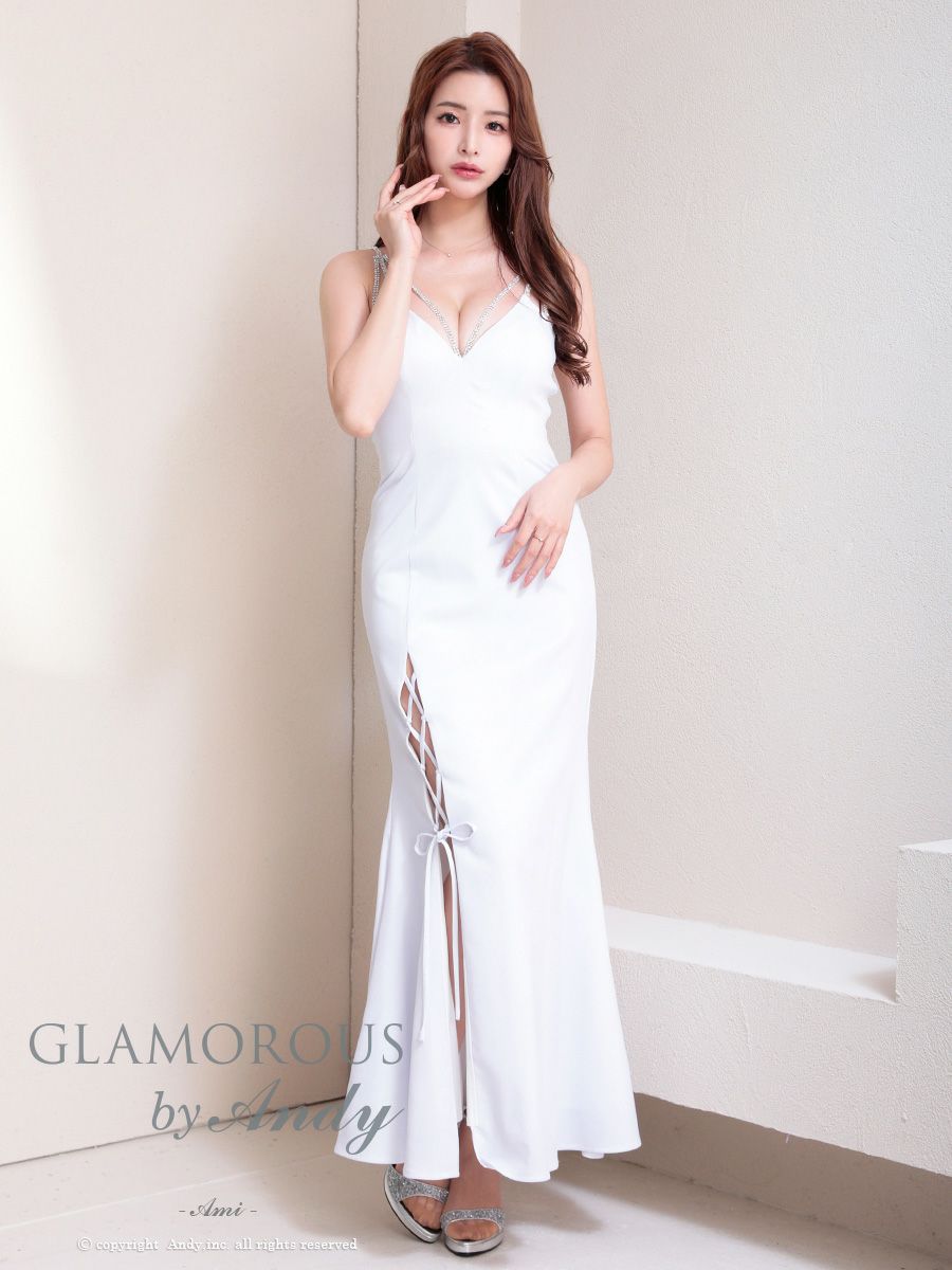 GLAMOROUS/グラマラス】スリット ラインストーン レースアップ